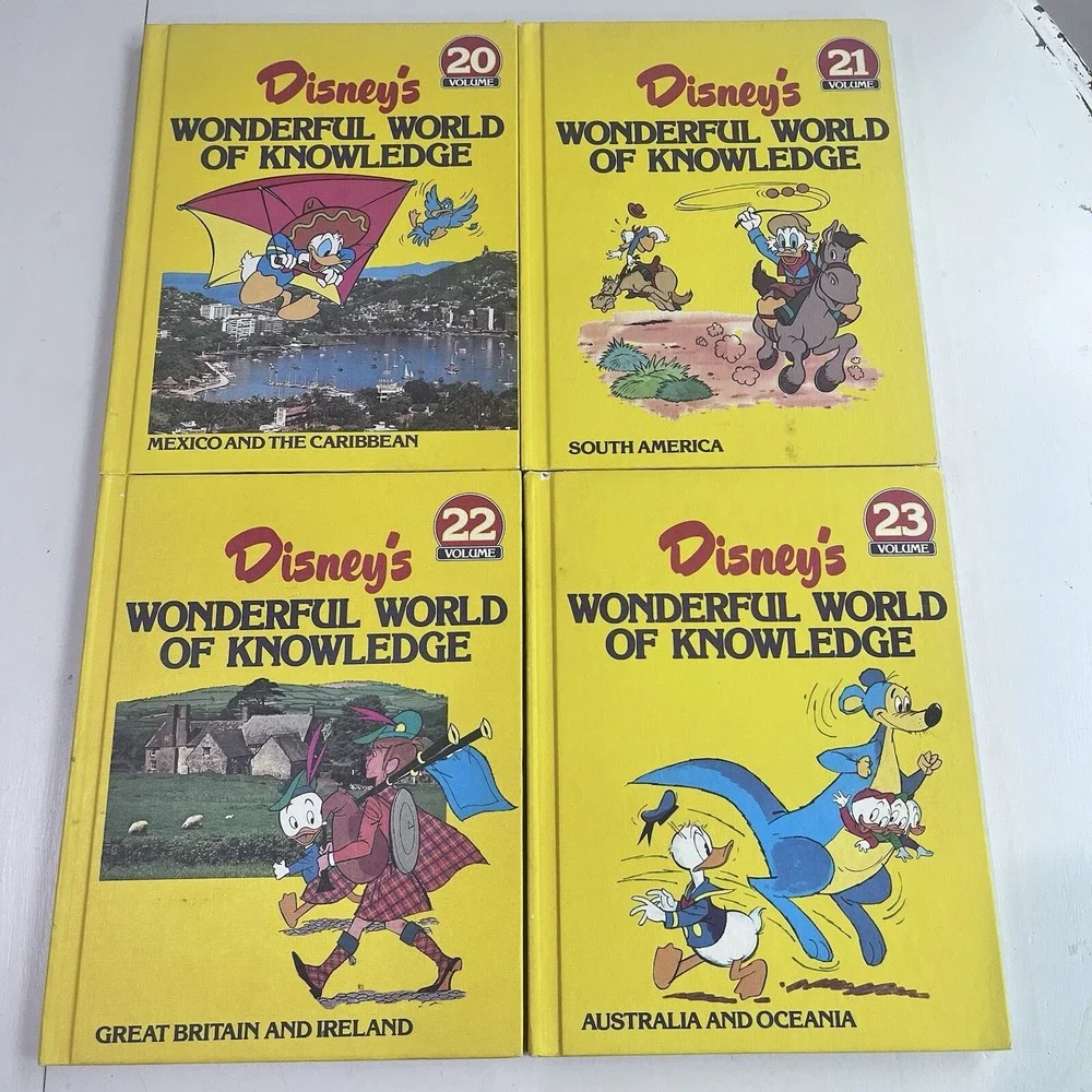 21 Disney WONDERFUL WORLD OF KNOWLEDGE Book Lot Collectors Edition Homeschool‎